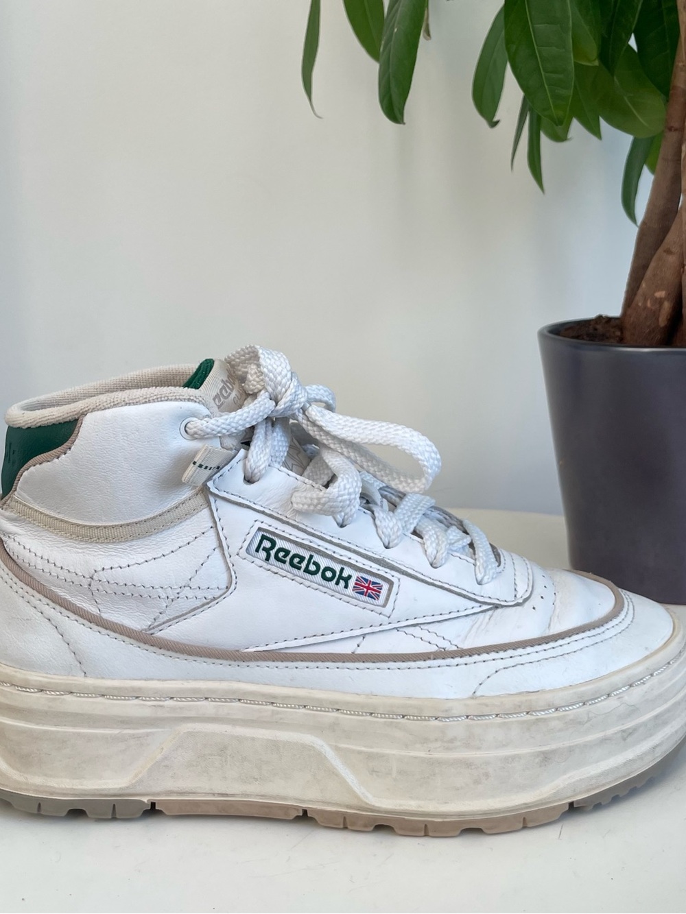 Women Size 5 Reebok Club C Double Geo Mid Platform Shoes